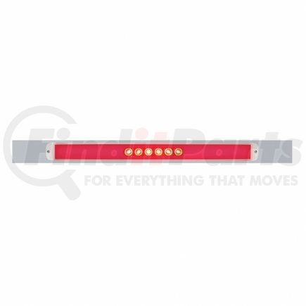 United Pacific 63793 Chrome Top Mud Flap Plate w/ 28 LED 17" "GLO" Light Bar - Red LED/Clear Lens