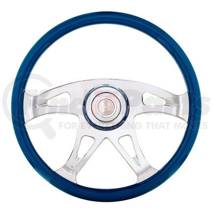 United Pacific 88315 18" Boss Steering Wheel With Color Matching Horn Bezel - Electric Blue