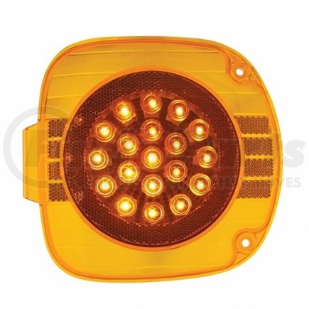United Pacific 36769 22 LED Freightliner Turn Signal Light w/ Chrome Reflector - Amber LED/Amber Lens