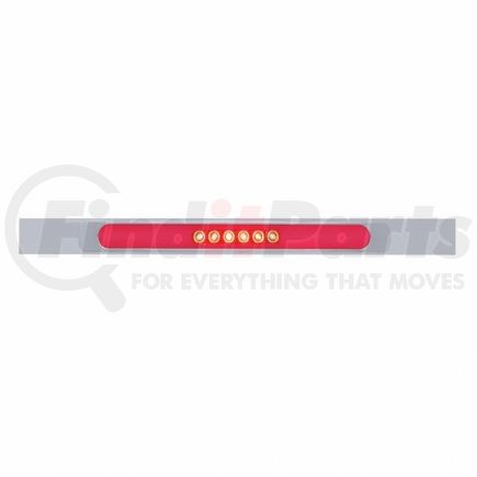 United Pacific 63795 Chrome Top Mud Flap Plate w/ 28 LED 17" "GLO" Light Bar & Bezel - Red LED/Clear Lens