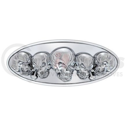 United Pacific 10963 Chrome Oval Emblem - 3D Skull