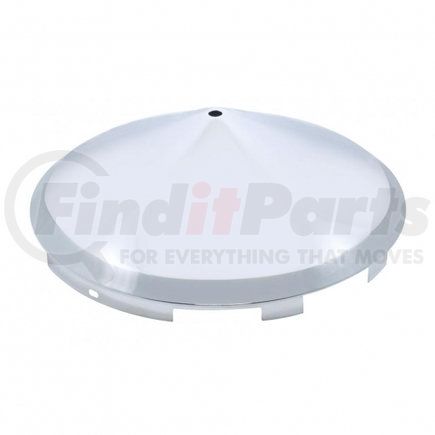 United Pacific 20130 6 Uneven Notched Stainless Pointed Front Hub Cap w/ Spinner Hole - 7/16" Lip