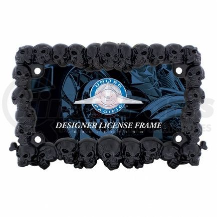 United Pacific 50113 Black Skull Motorcycle License Plate Frame