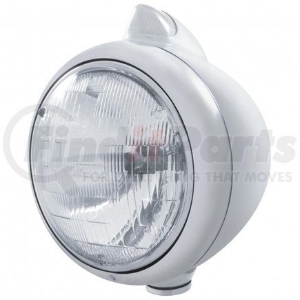 United Pacific 32621 Chrome Guide 682-C Headlight H6024 & Original Style LED Signal - Clear Lens