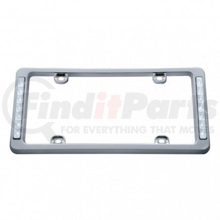 United Pacific 50121 14 LED Chrome License Plate Frame - White LED/Clear Lens