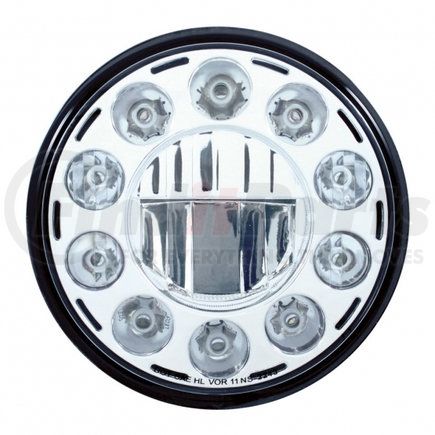 United Pacific 31355 Universal 7" Round LED Chrome Crystal Headlight