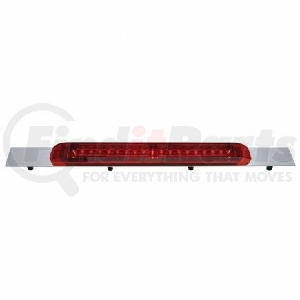 United Pacific 36713 Chrome Top Mud Flap Plate w/ 19 LED 17" Light Bar - Red LED/Red Lens