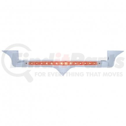 United Pacific 37820 Kenworth Chrome Hood Emblem w/ 14 LED Light Bar - Red LED/Clear Lens