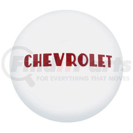 United Pacific C475303 Polished Stainless Steel Hub Cap with Red Letters For 1947-53 Chevy 1/2 Ton Truck