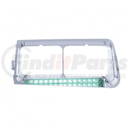 United Pacific 32581 14 LED Freightliner FLD Headlight Bezel (Driver) - Green LED/Clear Lens