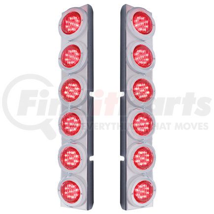 United Pacific 37342 Peterbilt Rear Air Cleaner Bracket w/ 12 Flat LED Lights & Bezel - Red LED/Red Lens