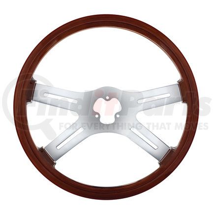 United Pacific 88217 Wood Rim Steering Wheel with Chrome Spokes