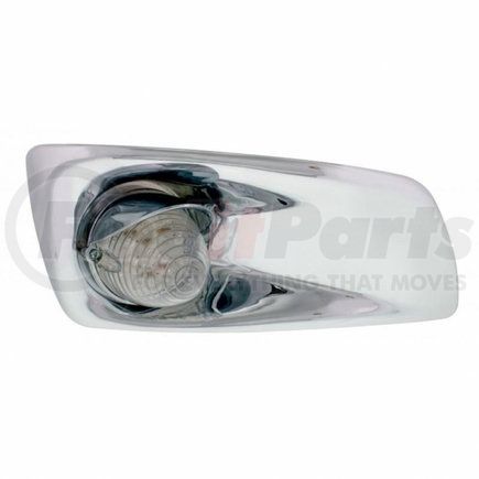 United Pacific 42761 Bumper Light Bezel w/ 19 Amber LED Beehive Light & Visor For 2007- 17 KW T660- Passenger - Clear Lens