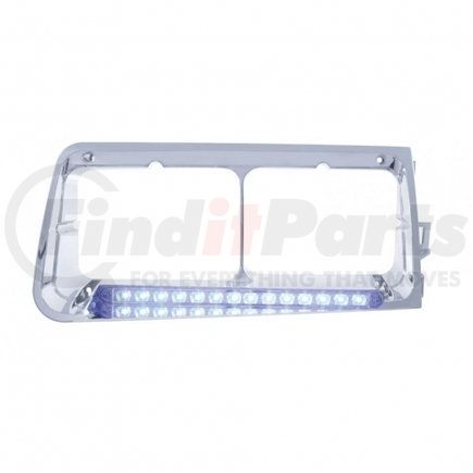 United Pacific 32584 14 LED Freightliner FLD Headlight Bezel (Passenger) - Blue LED/Clear Lens
