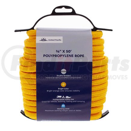 United Pacific 92040 3/8" x 50' 16- Strand Double Braided Polypropylene Rope