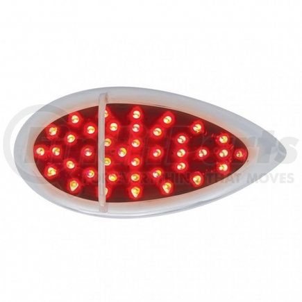 United Pacific 39944 39 LED Flush Mount "Teardrop" Stop, Turn & Tail Light - Red LED/Red Lens