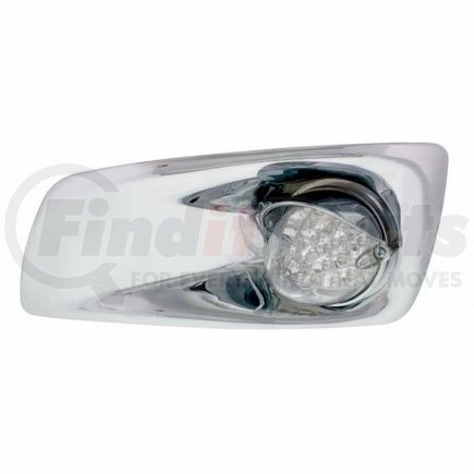 United Pacific 42731 Bumper Light Bezel w/ 19 LED Refl. Light & Visor For 2007- 17 KW T660- Driver - Amber LED/ Clear Lens