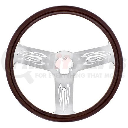 United Pacific 88105 18" Wood Steering Wheel - Firestorm