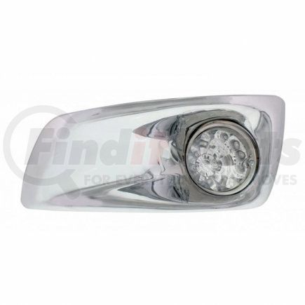 United Pacific 42705 Bumper Light Bezel w/ 17 Amber LED Reflector Watermelon Lights For 2007- 17 KW T660- Driver - Clear Lens