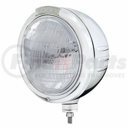 United Pacific 32735 Stainless Steel Classic Embossed Stripe Headlight 6014 and Dual Mode LED Signal