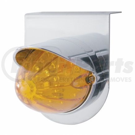 United Pacific 37717 Stainless Light Bracket w/ 19 LED Watermelon Light & Visor - Amber LED/Amber Lens