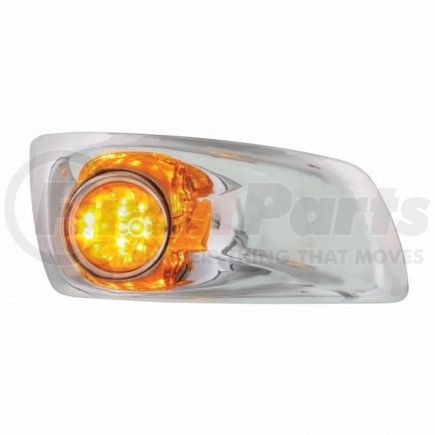 United Pacific 42738 Bumper Light Bezel w/ 17 Amber LED Hi/Lo Watermelon Light For 2007- 17 KW T660- Passenger - Amber Lens