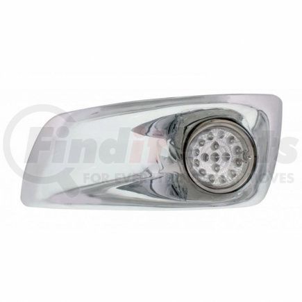 United Pacific 42709 Bumper Light Bezel w/ Amber LED Hi/Lo Clear Style Refl. Light For 2007- 17 KW T660- Driver - Clear Lens