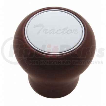 United Pacific 23358 "Tractor" Wood Air Valve Knob - Stainless Plaque