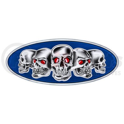 United Pacific 10883 Chrome Die Cast Skull Emblem - Blue