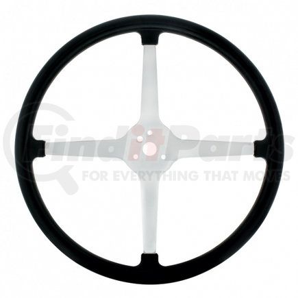 United Pacific 110124 15" Chrome Plated 3-Bolt Track Style Steering Wheel with Rubber Grip