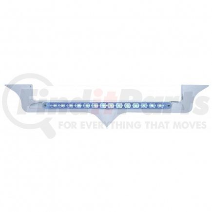 United Pacific 37822 Kenworth Chrome Hood Emblem w/ 14 LED Light Bar - Blue LED/Clear Lens