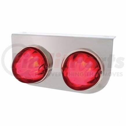 United Pacific 34425 Stainless Light Bracket w/ Two 9 LED Dual Function "GLO" Watermelon Lights - Red LED/ Red Lens