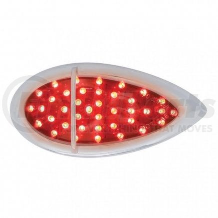 United Pacific 39948 39 LED Flush Mount "Teardrop" Stop, Turn & Tail Light - Red LED/Chrome Lens