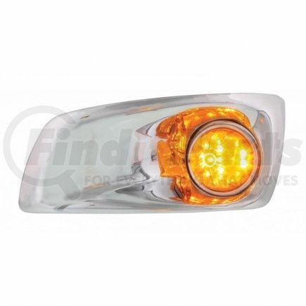 United Pacific 42706 Bumper Light Bezel w/ 17 Amber LED Dual Function Watermelon Light For 2007- 17 KW T660- Driver - Amber Lens