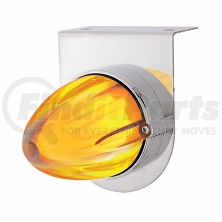 United Pacific 34449 Stainless Light Bracket w/ 9 LED Dual Function "GLO" Watermelon Light - Amber LED/Clear Lens