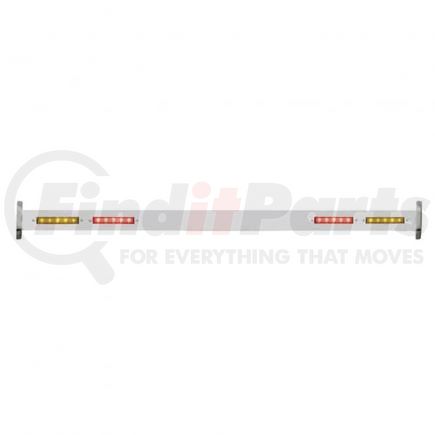 United Pacific F3251LED-RA Polished SS Spreader Bar with Red And Amber LED Lights - Rear For 1932 Ford Car