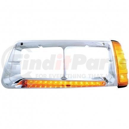 United Pacific 32490 14 LED Freightliner FLD Headlight Bezel w/ Turn Signal (Driver) - Amber LED/Amber Lens