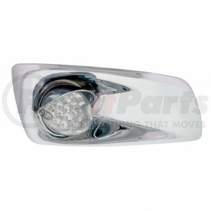 United Pacific 42763 Bumper Light Bezel w/ 19 Amber LED Reflector Light & Visor For 2007- 17 KW T660- Passenger - Clear Lens