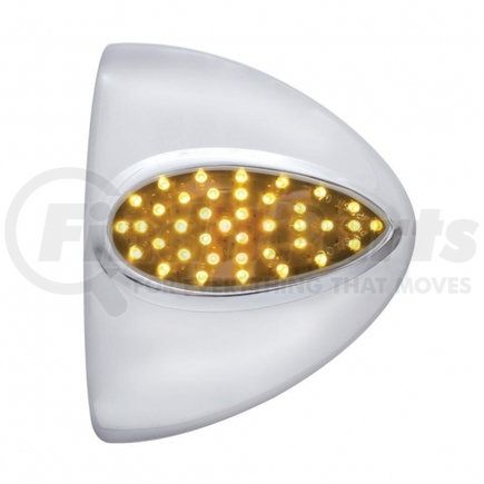 United Pacific 39896 39 LED Teardrop Headlight Turn Signal Cover - Amber LED/Chrome Lens