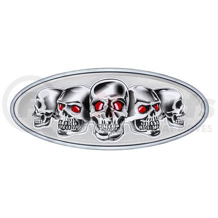 United Pacific 10881 Chrome Die Cast Skull Emblem - Silver