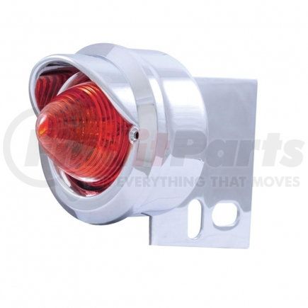 United Pacific 10985 9 LED Beehive Mud Flap Hanger End Light w/ Visor - Red LED/Red Lens