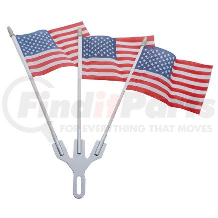 United Pacific 110863 Stainless Steel Flag Holder with U.S.A. Flags