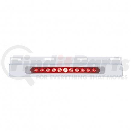 United Pacific 21426 Stainless Top Mud Flap Plate w/ 11 LED 17" Light Bar & Bezel - Red LED/Red Lens