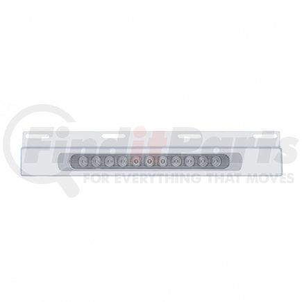 United Pacific 21428 Stainless Top Mud Flap Plate w/ 11 LED 17" Light Bar & Bezel - Red LED/Clear Lens