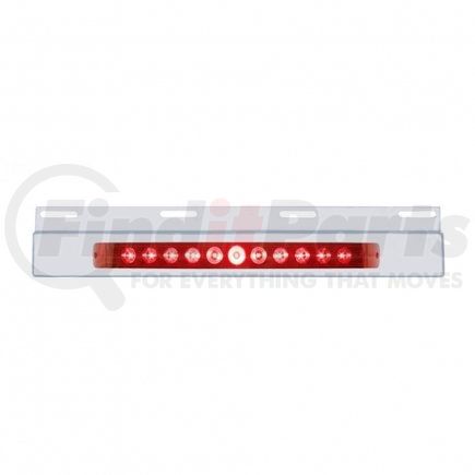 United Pacific 21422 Stainless Top Mud Flap Plate w/ 11 LED 17" Light Bar - Red LED/Red Lens