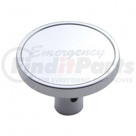 United Pacific 23285 "Emergency" Short Air Valve Knob - Silver Aluminum Sticker