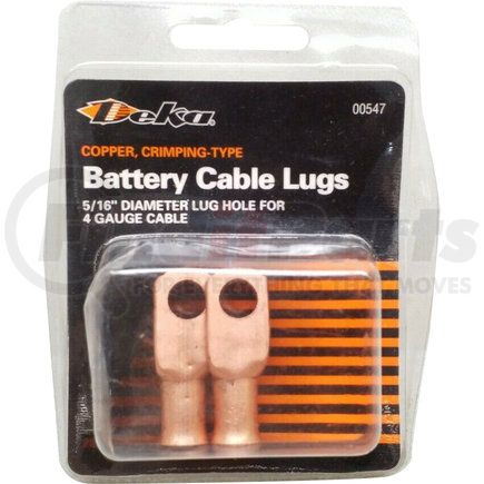 Deka Battery Terminals 00547 LUG; COPR 4 GA 5/16 STUD