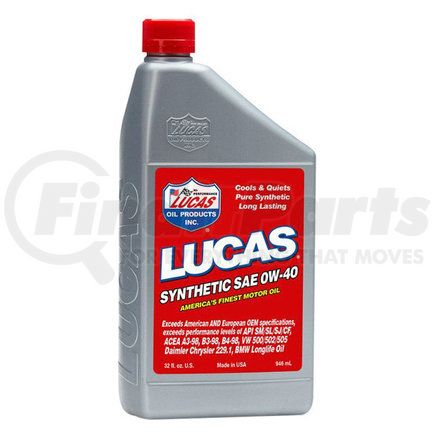 Lucas Oil 10211 SYNTHETIC SAE 0W