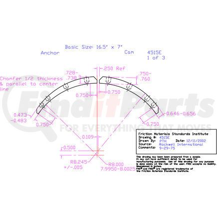 FEDERAL MOGUL-ABEX FT4515ED HD Strip Lining Set