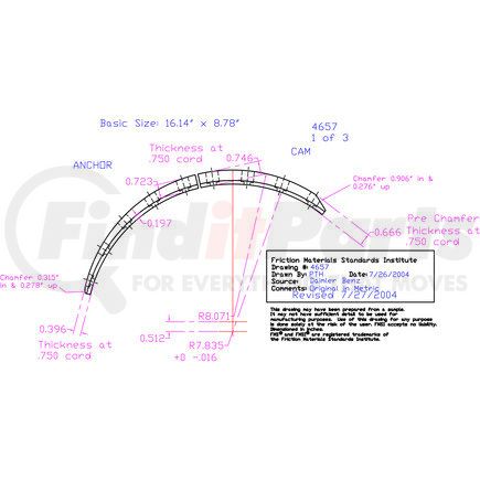 FEDERAL MOGUL-ABEX MAN4657D HD Strip Lining Set